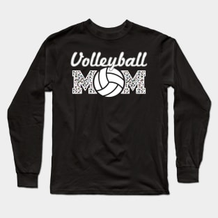 Volleyball Mom Leopard Lover Mother Long Sleeve T-Shirt